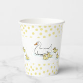 Mutter Duck und Ducklings Baby Dusche Papiertasse Pappbecher (Rückseite)
