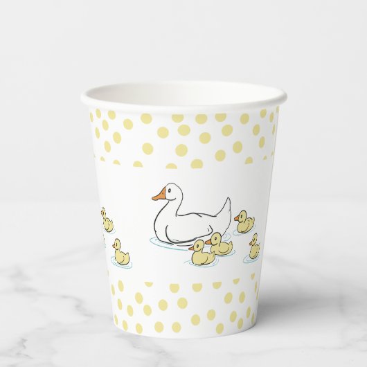 Mutter Duck und Ducklings Baby Dusche Papiertasse Pappbecher (Rückseite)