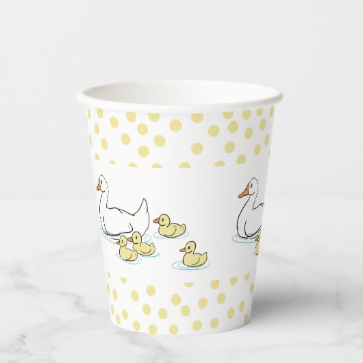 Mutter Duck und Ducklings Baby Dusche Papiertasse Pappbecher (Vorderseite)