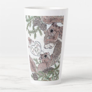 Mutter Eichhörnchen mit Kits Milchtasse