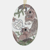 Mutter Eichhörnchen und Kits Keramik Ornament (Links)