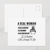 Mutter eine echte Frau zum Geburtstag Postkarte (Vorne/Hinten)