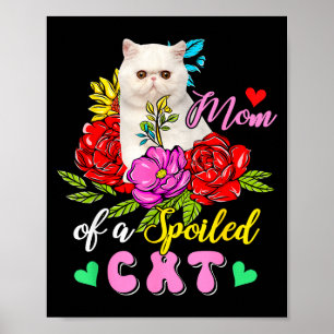Mutter einer verwöhnten Katze süße florale Katze M Poster