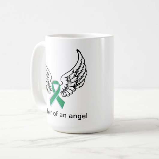 Mutter eines Engels - Anenzephalie Kaffeetasse (Vorderseite Links)