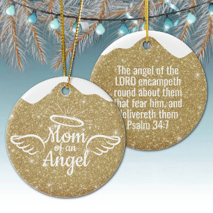 Mutter eines Engels Goldenes christliches Weihnach Keramik Ornament