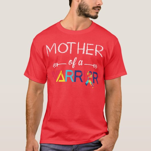 Mutter eines Kriegerautismus lustig T-Shirt (Vorderseite)
