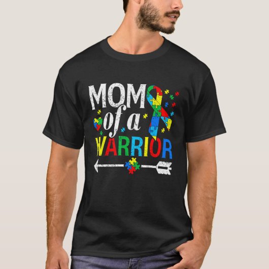 Mutter eines Kriegers Autismus Mutter Frauen liebe T-Shirt (Vorderseite)