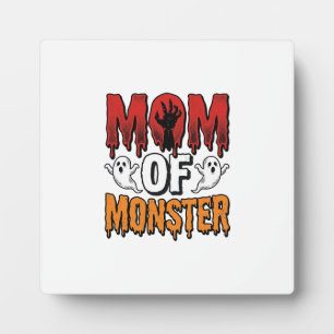 Mutter eines Monsters Vintage Halloween-Shirt-Desi Fotoplatte