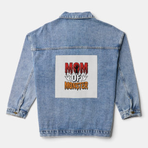 Mutter eines Monsters Vintage Halloween-Shirt-Desi Jeansjacke