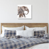 Mutter Elefant mit Baby Elephant Leinwand (Insitu (Schlafzimmer))