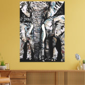 Mutter Elefant und ihre Töchter Leinwanddruck (Insitu (Wohnzimmer))