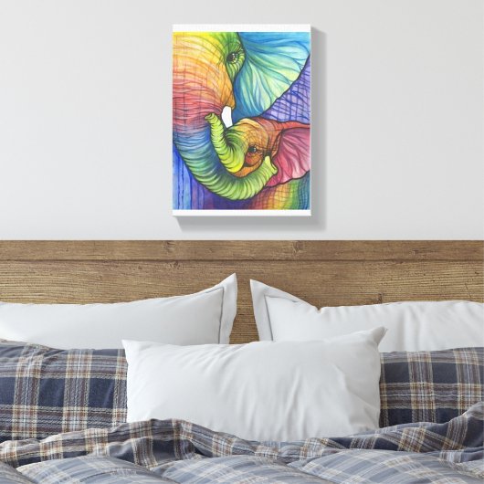 Mutter Elefant und Kind Leinwanddruck (Insitu (Schlafzimmer))