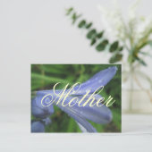 Mutter Elegante Blue Blume Postkarte (Stehend Vorderseite)