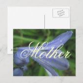 Mutter Elegante Blue Blume Postkarte (Vorne/Hinten)