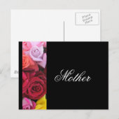 Mutter Elegante Rose Gruß Postkarte schwarz (Vorne/Hinten)