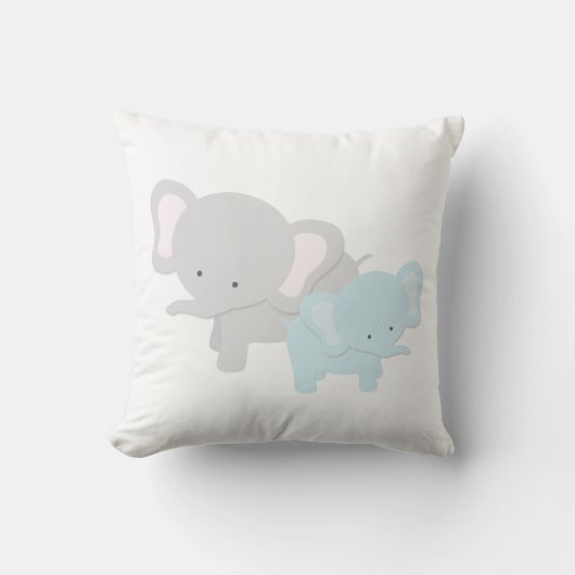 Mutter Elephant u. Baby-Wurfs-Kissen | {lt Pink Kissen (Vorderseite)