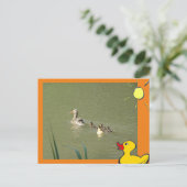 Mutter Ente mit Young & Cartoon DIY Postcard Postkarte (Stehend Vorderseite)