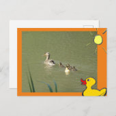 Mutter Ente mit Young & Cartoon DIY Postcard Postkarte (Vorne/Hinten)
