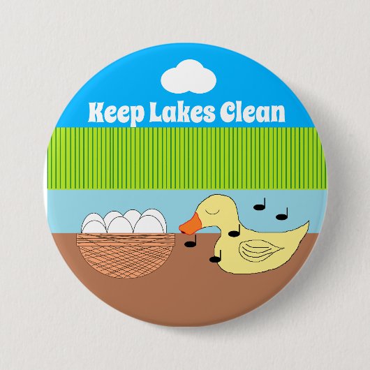 Mutter Ente singt mit ihren Eiern Button (Vorderseite)