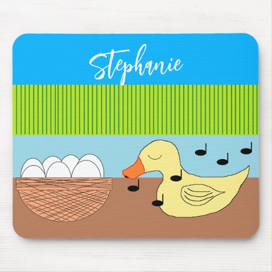 Mutter Ente singt mit ihren Eiern Mousepad (Vorne)