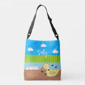Mutter Ente singt mit ihren Eiern Tragetaschen Mit Langen Trägern (Rückseite)
