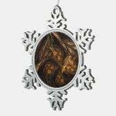 Mutter Erde Abstrakte Kunst Schneeflocken Zinn-Ornament (Rechts)