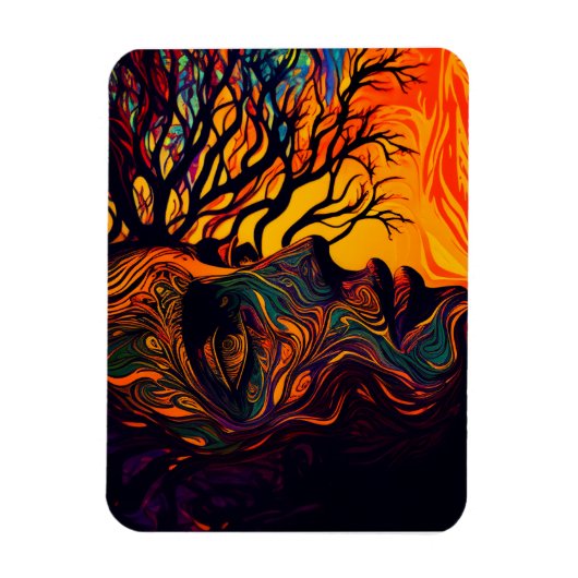 Mutter Erde als Baum Magnet (Vertikal)