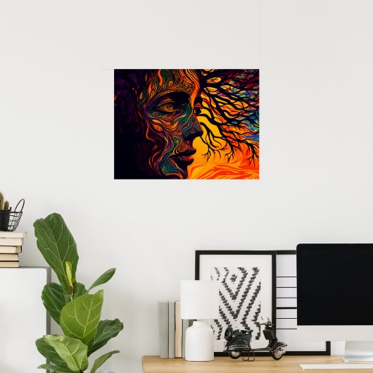 Mutter Erde als Baum Poster (Heimbüro)