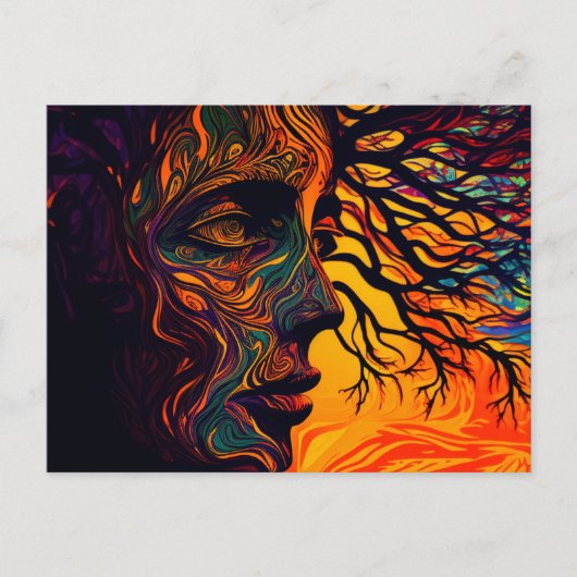 Mutter Erde als Baum Postkarte (Vorderseite)