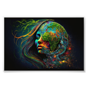 Mutter Erde, Fantasie Kunst, Wissenschaft, Kunst,  Fotodruck