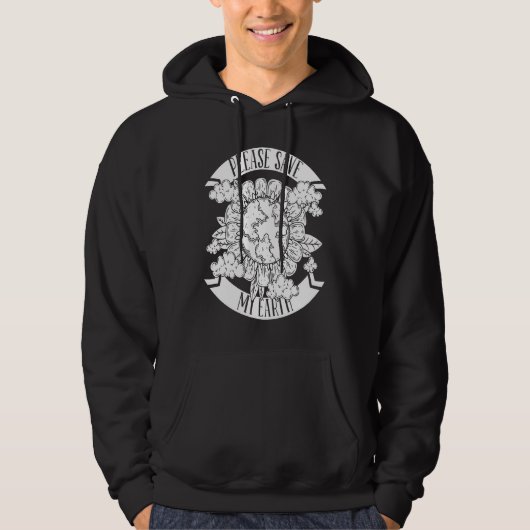Mutter Erde Globale Klimaveränderung Bitte Rette Hoodie (Vorderseite)