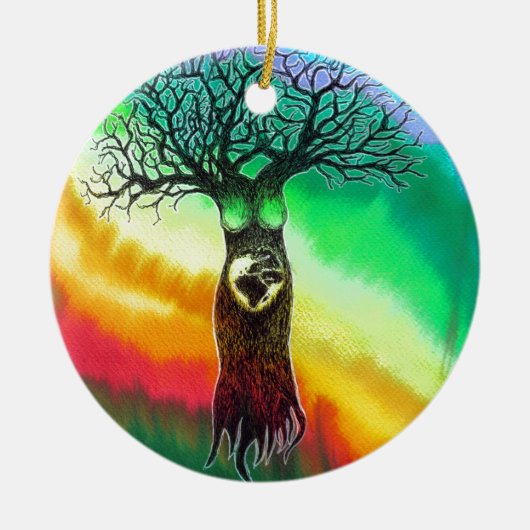 Mutter Erde Keramikornament (Vorne)