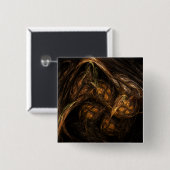 Mutter Erde Moderne Abstrakte Kunst Golden Fraktal Button (Vorne & Hinten)