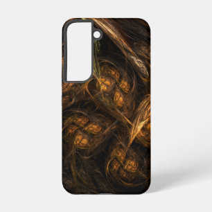 Mutter Erde Modernes abstraktes Kunst-Gold-Fraktal Samsung Galaxy Hülle