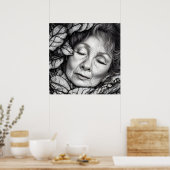 Mutter Erde schläft unter den Blätter Poster (Küche)