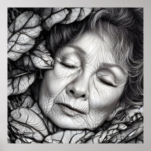 Mutter Erde schläft unter den Blätter Poster (Vorne)