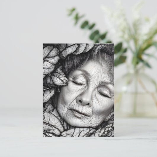 Mutter Erde schläft unter den Blätter Postkarte (Stehend Vorderseite)