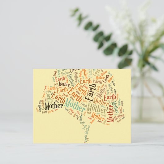 Mutter Erde Wolke in Form von Baum Postkarte (Stehend Vorderseite)
