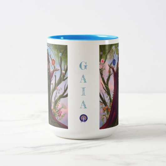 Mutter Erdgöttin GAIA Latte Tasse (Volltext) (Mittel)
