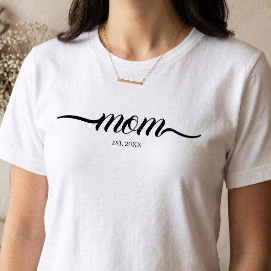 Mutter Erstellte Skript Brauch Schwarz Jahr Mutter T-Shirt