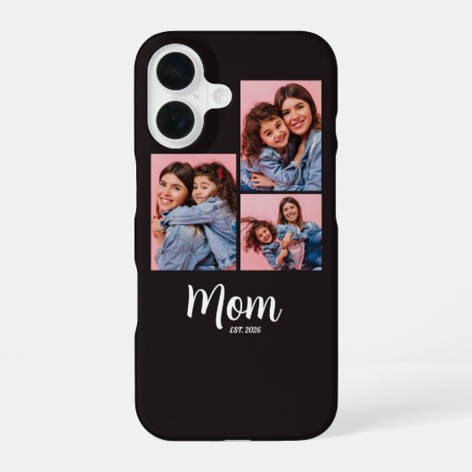 Mutter Erstellte Skript Schwarz 3 Foto iPhone 16 Hülle (Rückseite)