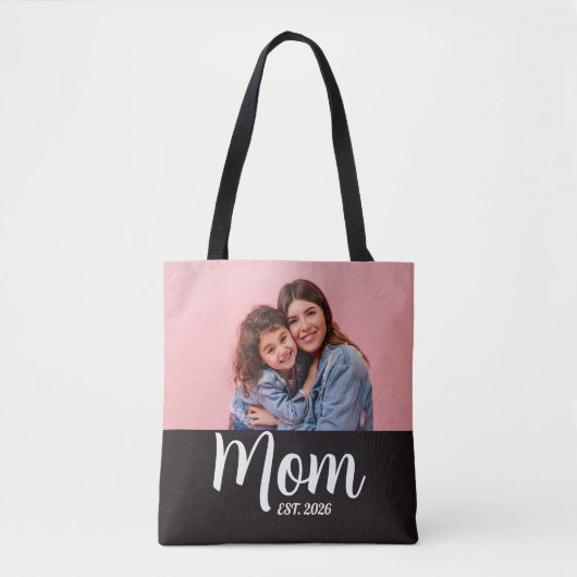 Mutter Erstellte Skript Schwarzes Foto Tasche (Vorderseite)
