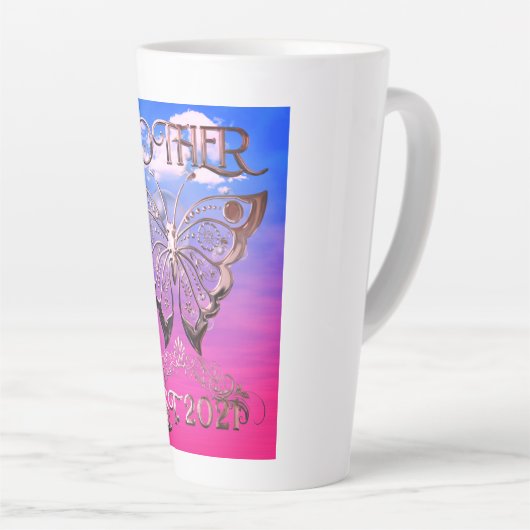 Mutter Est 2021 benutzerdefinierte Latte-Tasse Milchtasse (Rechte Ecke)