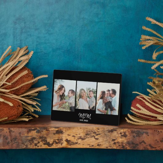 Mutter etabliert, 3-Foto-Plakette Fotoplatte (Seite)