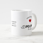 Mutter etabliert zur Mama befördert Jumbo-Tasse (Vorderseite Rechts)