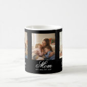 Mutter etablierte Black Elegant Script 3 Foto Kaffeetasse (Mittel)