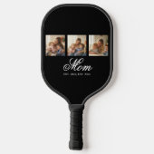 Mutter etablierte Black Elegant Script 3 Foto Pickleball Schläger (Rückseite)