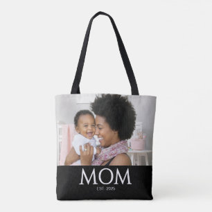 Mutter etablierte klassische Kappen schwarzes Foto Tasche
