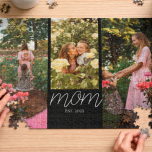 Mutter etablierte Modern Script 3 Foto Puzzle