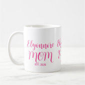 Mutter etablierte rosa Schriftname Kaffeetasse (Links)